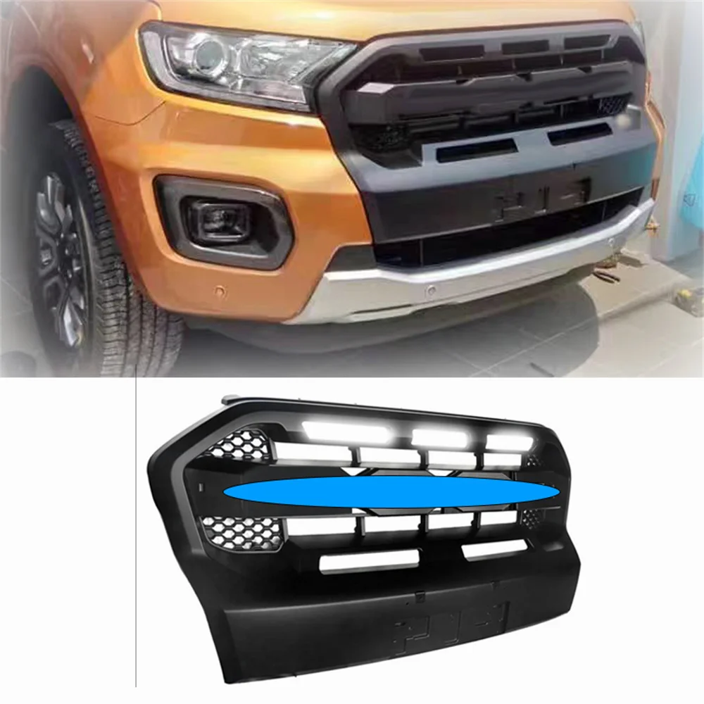 Фото DUKE4WD Модифицированная Передняя решетка для гонок Wildtrak, решетки подходят для FORD Ranger T7 T8 2015-2021, Сетчатая Маска, крышка, решетка, запчасти для пикапа №1