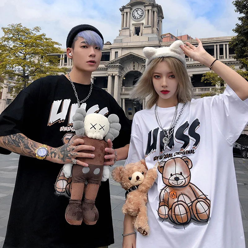 

Couple T-shirts 2022 bear short sleeve T-shirts men and women oversize couples ins trend half sleeves