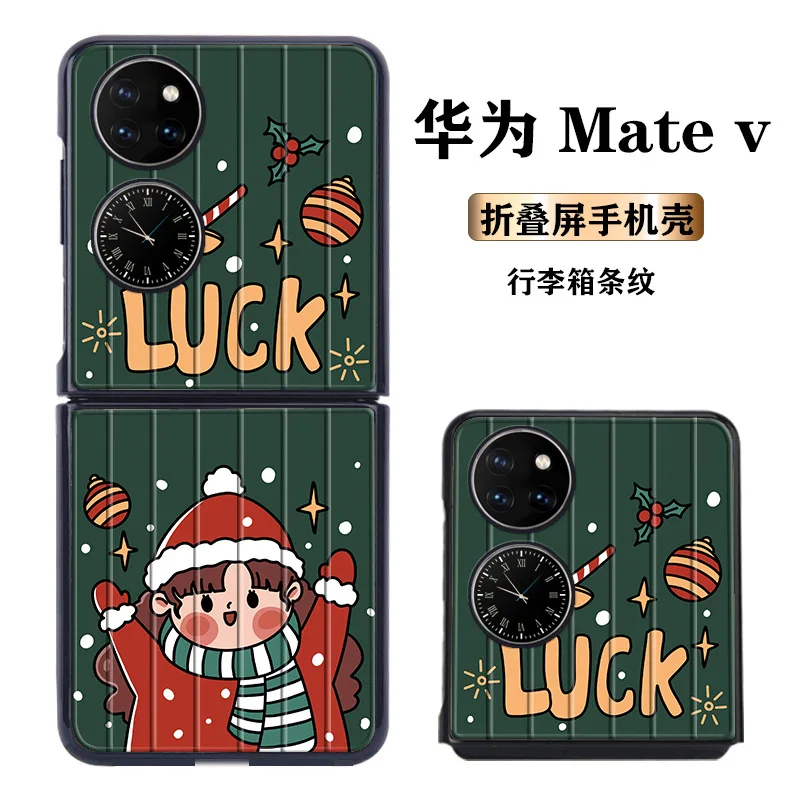 

For Huawei Mate V Case for Huawei P50 Pocket Case Luggage Luck Christmas Girl