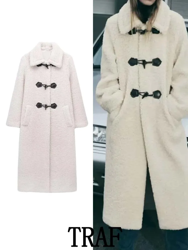 

Женское флисовое пальто с пряжкой, на осень/зиму