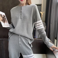 tide four bars tb waffle temperament sweater jacket knitted sports suit autumn and winter men and women with the same style