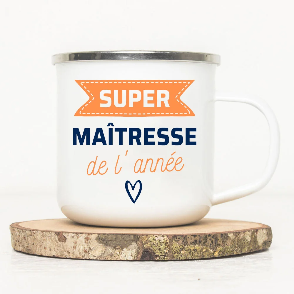 Super Maîtresse of The Year Оригинальный подарок хозяйки Эмалированная кружка Идея подарков