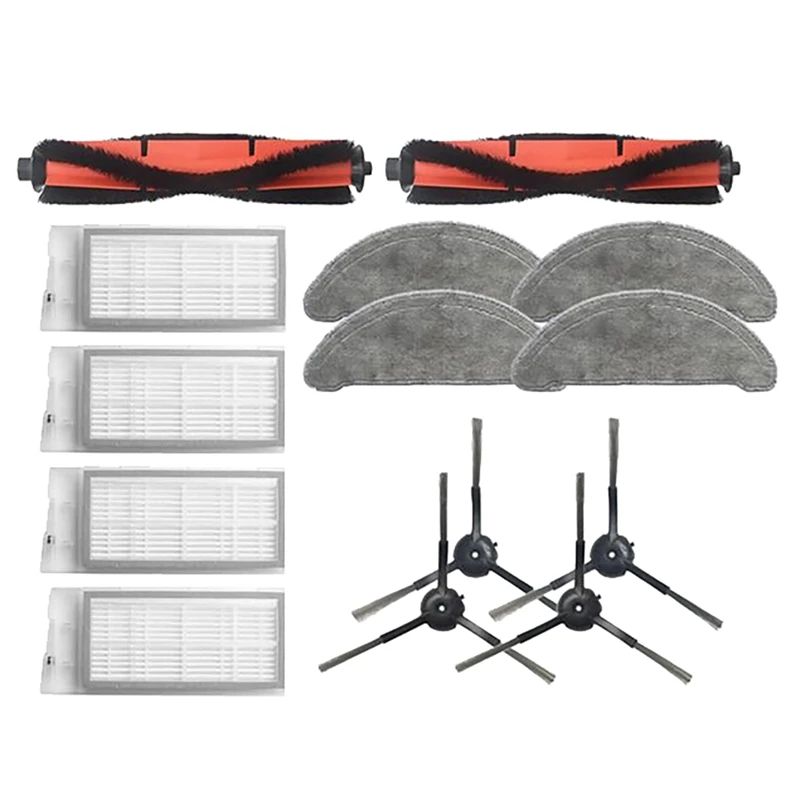 

14 Pcs Mop Cloths Rolling Side Brush HEPA Filter For ROIDMI EVE Plus Robot Vacuum Cleaner Spare Parts Accessories