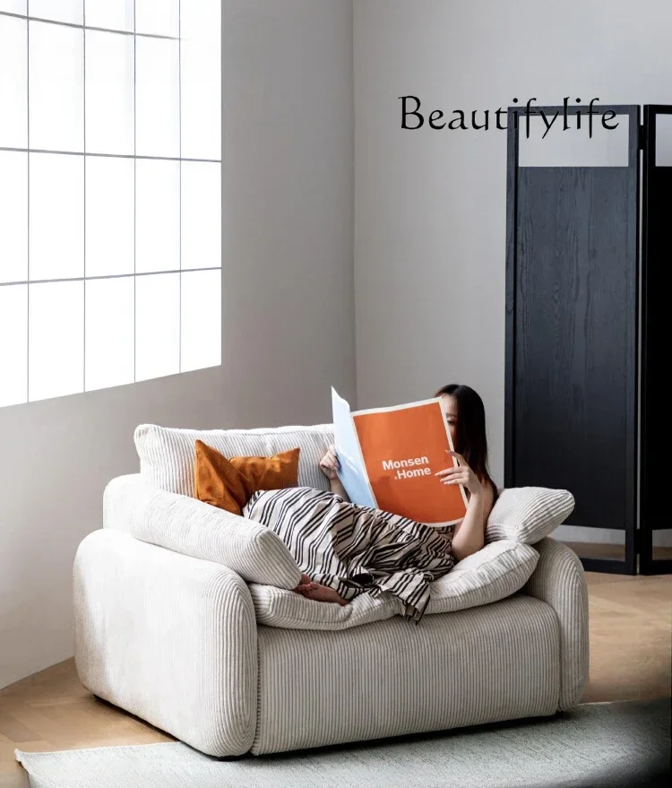 Одноместный диван для чтения угловая ткань вельвет ленивый минималистичный