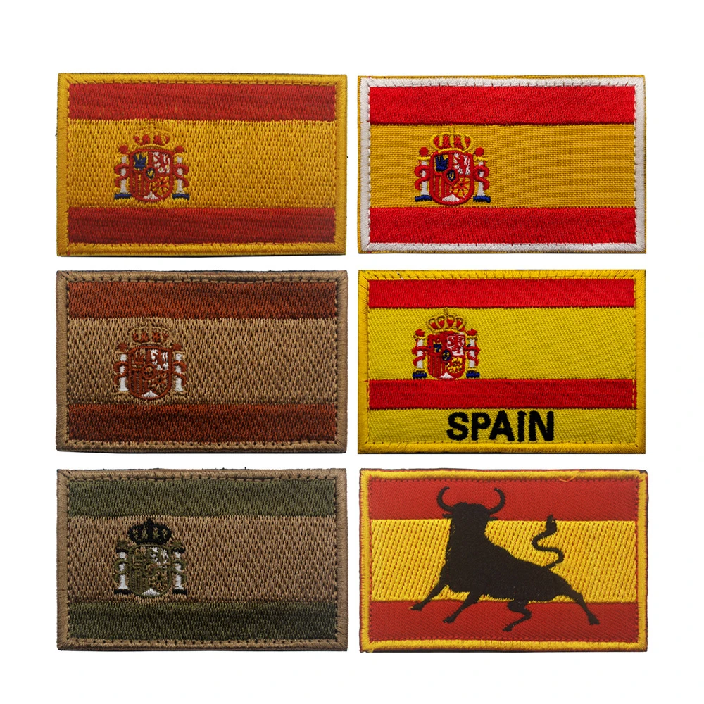 

Spanish National Flag Military Hook&loop Patches for Clothing Embroidered Armband Tactical Morale Badges on Backpack Hat Sticker