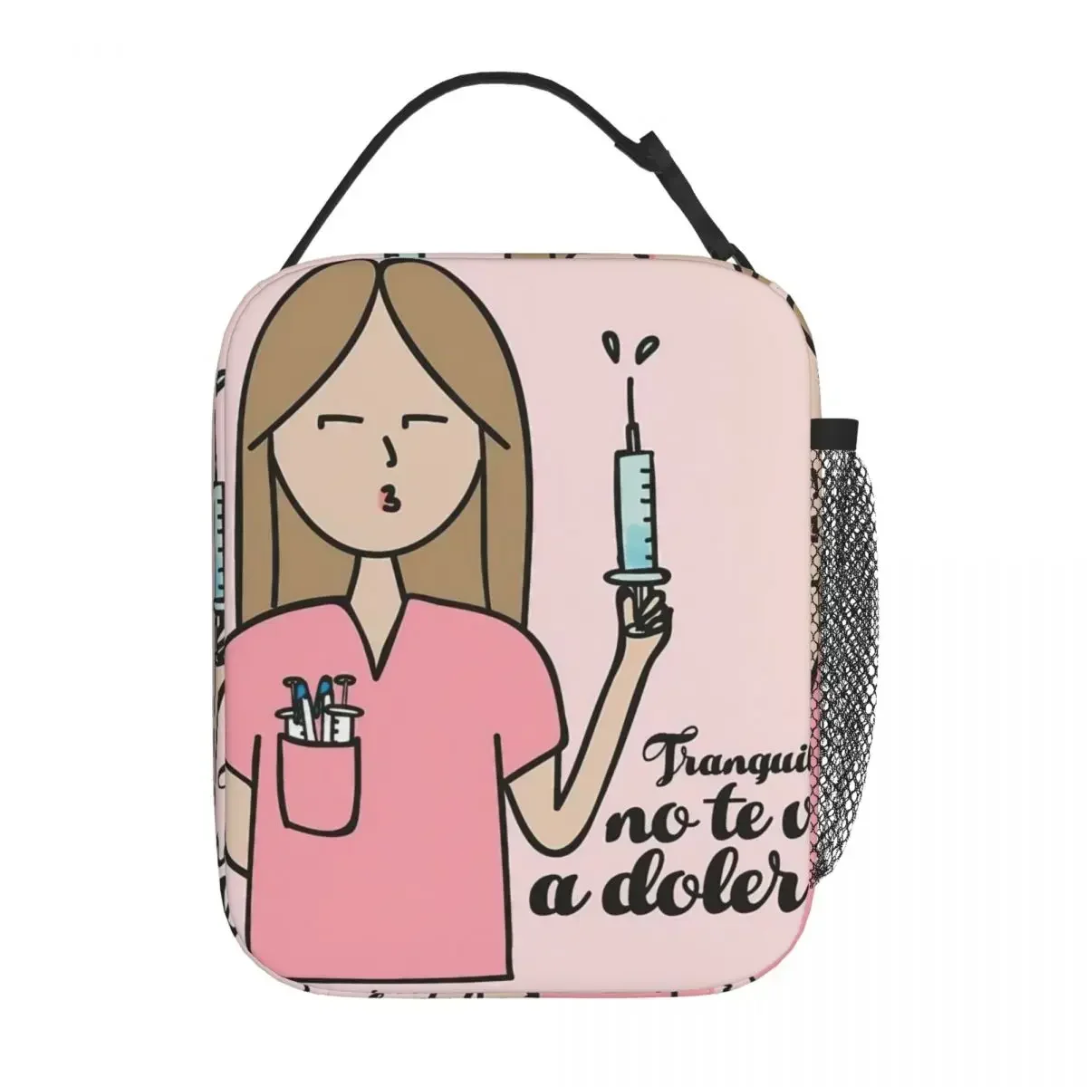 Забавные изолированные сумки для обеда с героями мультфильмов медсестры Enfermera En