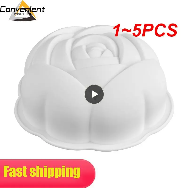 

1~5PCS 3D Rose Flower Silicone Baking Pan for Pastry Cake Tray Mold Silicone Baking Mold for Sweets Baking Forms Bakeware