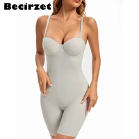 closed crotch playsuit grey cup bodysuit women skinny sleeveless strapy romper shapewear compression body shaper curve