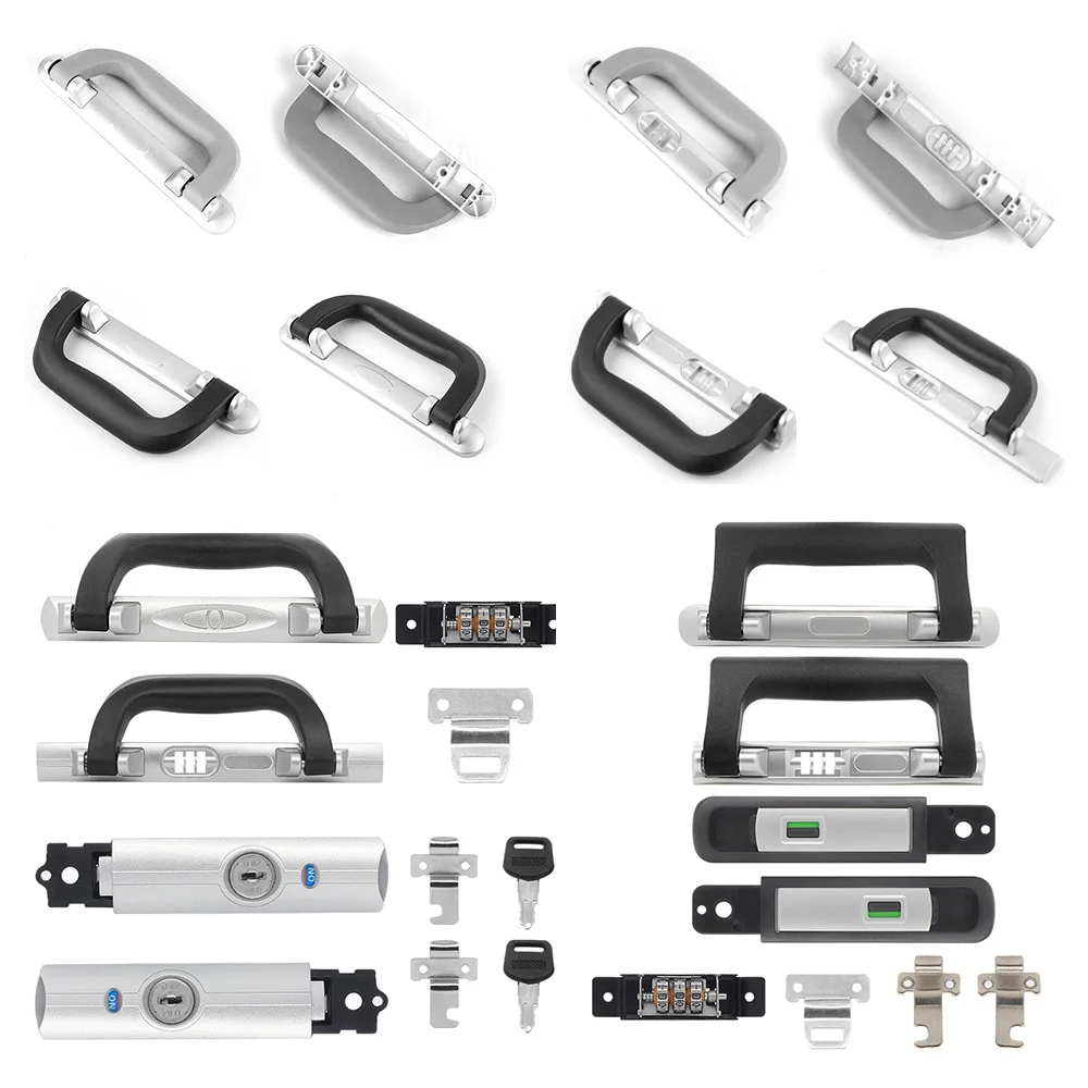 Lock Accessories B35 Lock Handle Trolley Case Repair Replacement Aluminum Frame Lock Core Key Cylinder & Buckle Latch