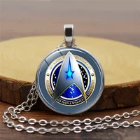 star trek time gem pendant necklace fashion mens and womens gifts personality trendy glass pendants clavicle chain