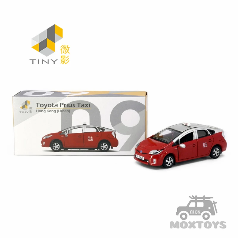 

Tiny 1:64 Toyota Prius Taxi Urban Red Diecast Model Car