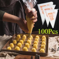 100pcs disposable pastry bags icing piping fondant cake cream bag cupcake decorating tips cake nozzles pastry bags for baking