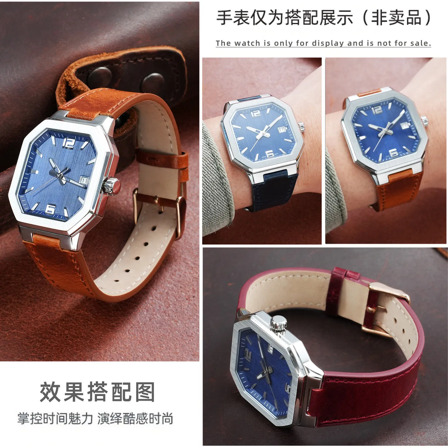 Фото Ремешок для часов Casio MTP-B195 в ретро-стиле из кожи, водонепроницаемый, с мягким ремешком-цепочкой, аксессуар для мужчин и женщин. №2