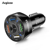 4usb 40w 7a fast charging usb car charger car phone charger for iphone 12 13 11 pro xr xiaomi mi huawei samsung quick charge 3 0