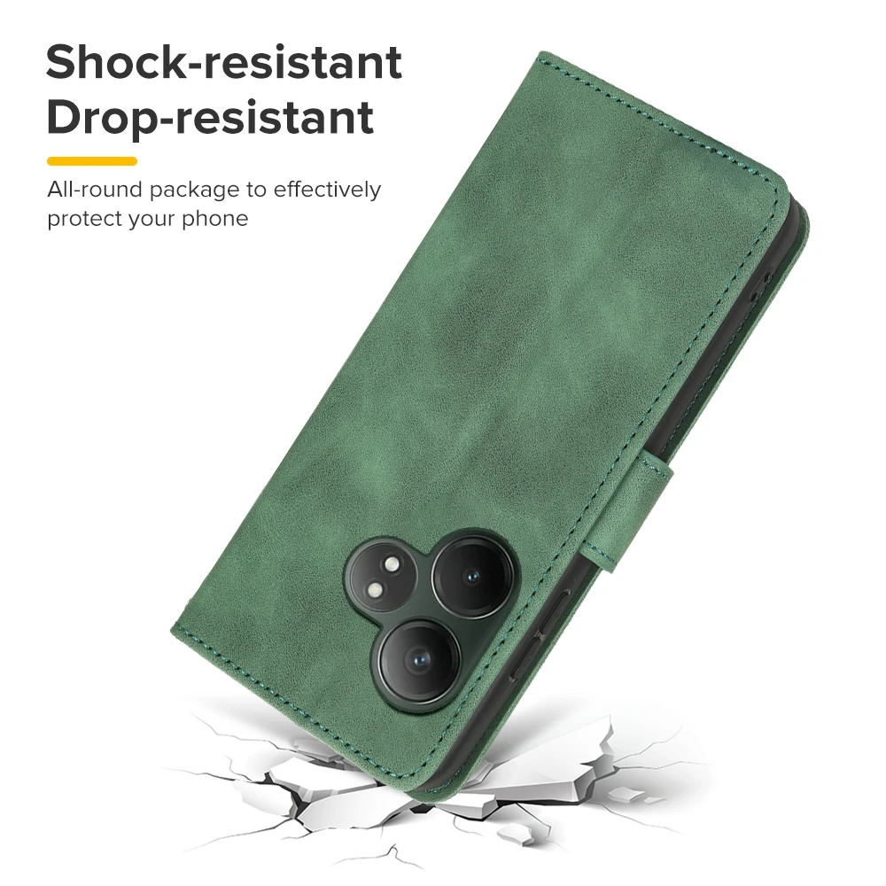 Кожаный чехол-книжка с магнитной подставкой для Realme GT 6 T