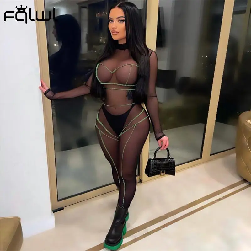 Летний сексуальный черный комбинезон FQLWL в стиле пэчворк Женский цельный