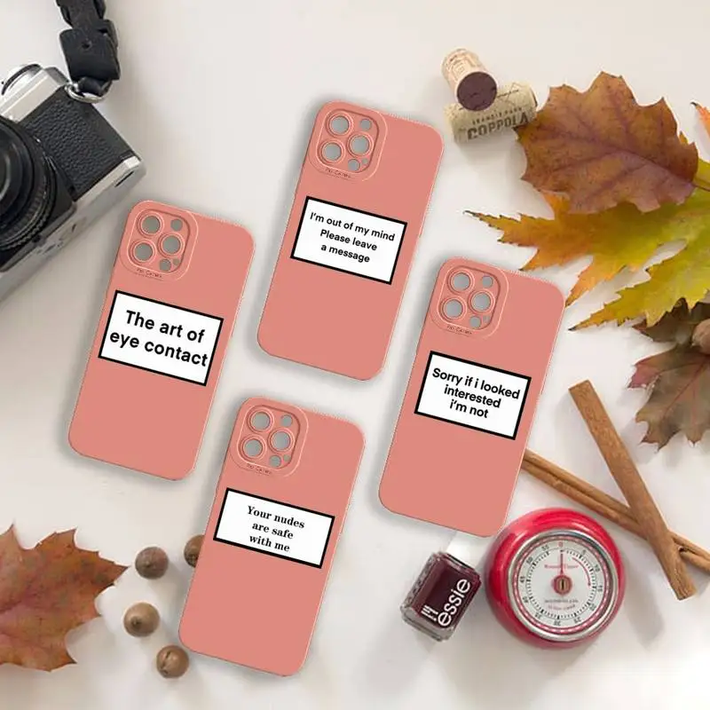 

Design Funny Quotes Text Phone Case For iPhone 13 12 11 Pro MAX Mini X XS XR 7 8 Plus Camera Lens Liquid Silicone