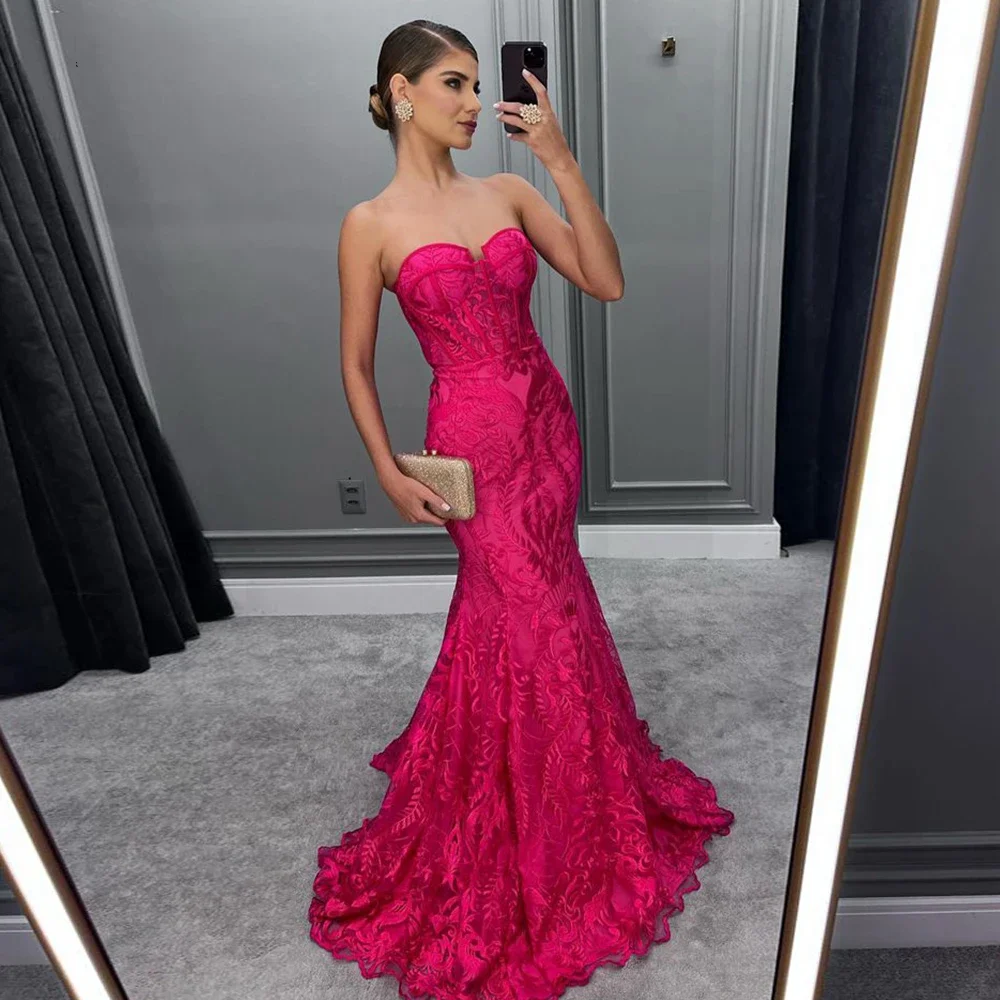 

Sweetheart Off Shoulder Mermaid Evening Dresses Sleeveless Lace Applique Long Saudi Arabia Vesidos De Fiesta Prom Dresses 2023