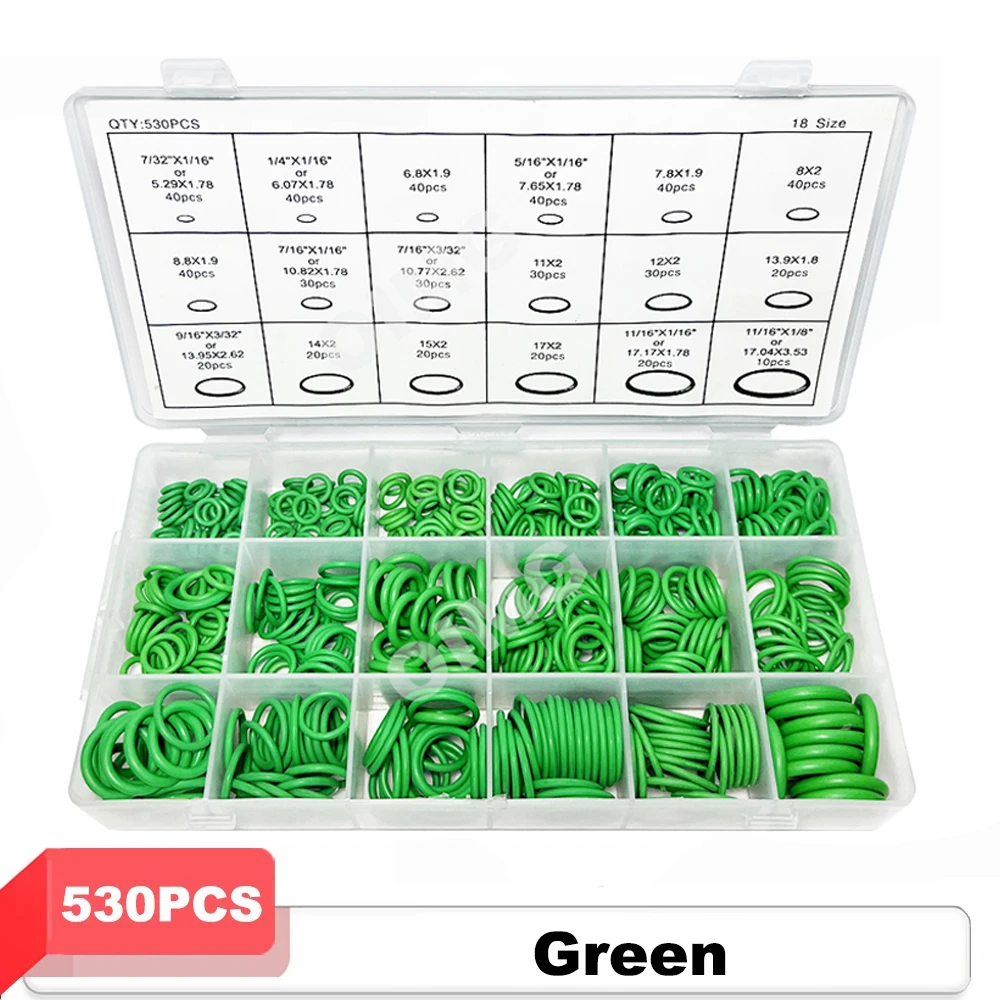 

530/270 шт., комплект уплотнительных колец для кондиционера автомобиля, термостойкие резиновые уплотнительные кольца, прокладки, инструменты для авторемонта, автомобильные аксессуары