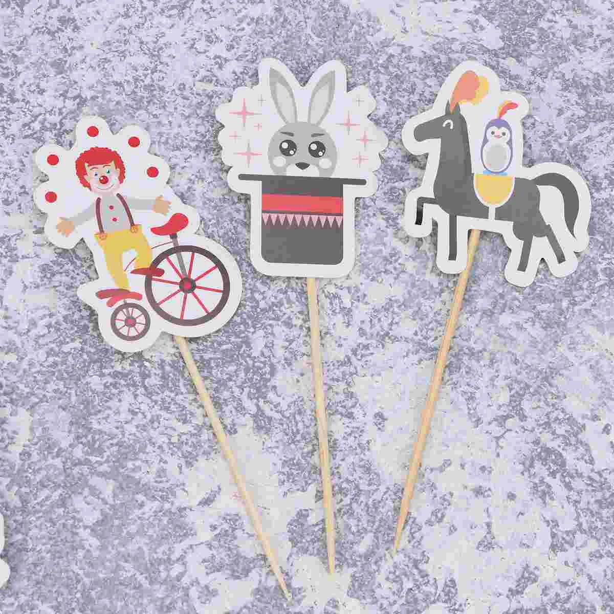 

11pcs Circus Clown Cake Topper Funny Acrobatics Dessert Insert for Festival Party Gathering
