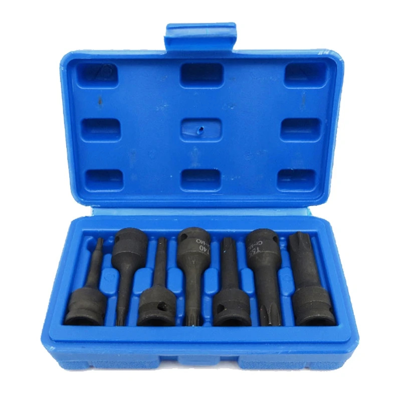 

Impact Socket Bit Set 3/8" Square Molybdenum Steel Torx Bits