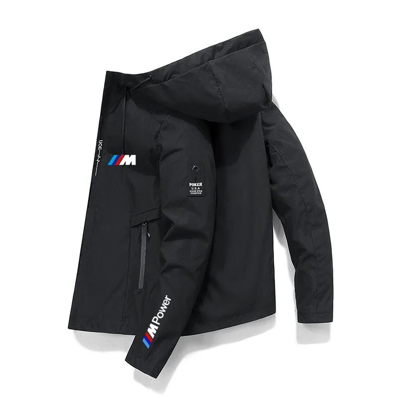 

2022 BM Fall Camping Jacket Premium Print Men's Outdoor Jacket Hooded Windbreaker Premium Motorcycle Casual Sports Top