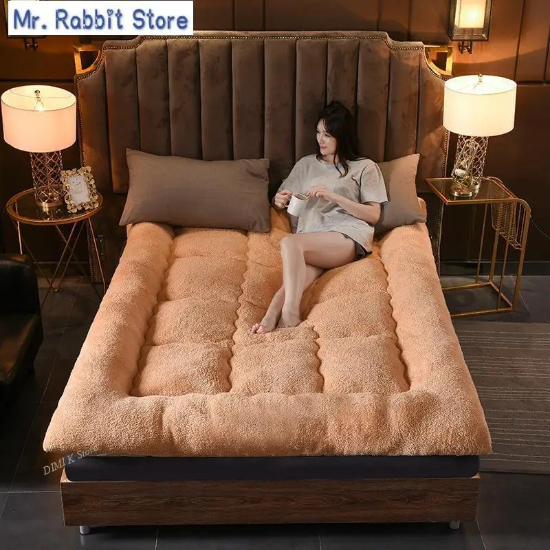 

Домашняя двуспальная кровать, складной матрас, японский татами-коврик, мягкий матрас, заполненный перьями, бархатное общежитие, толстая подстилка, двойная кровать