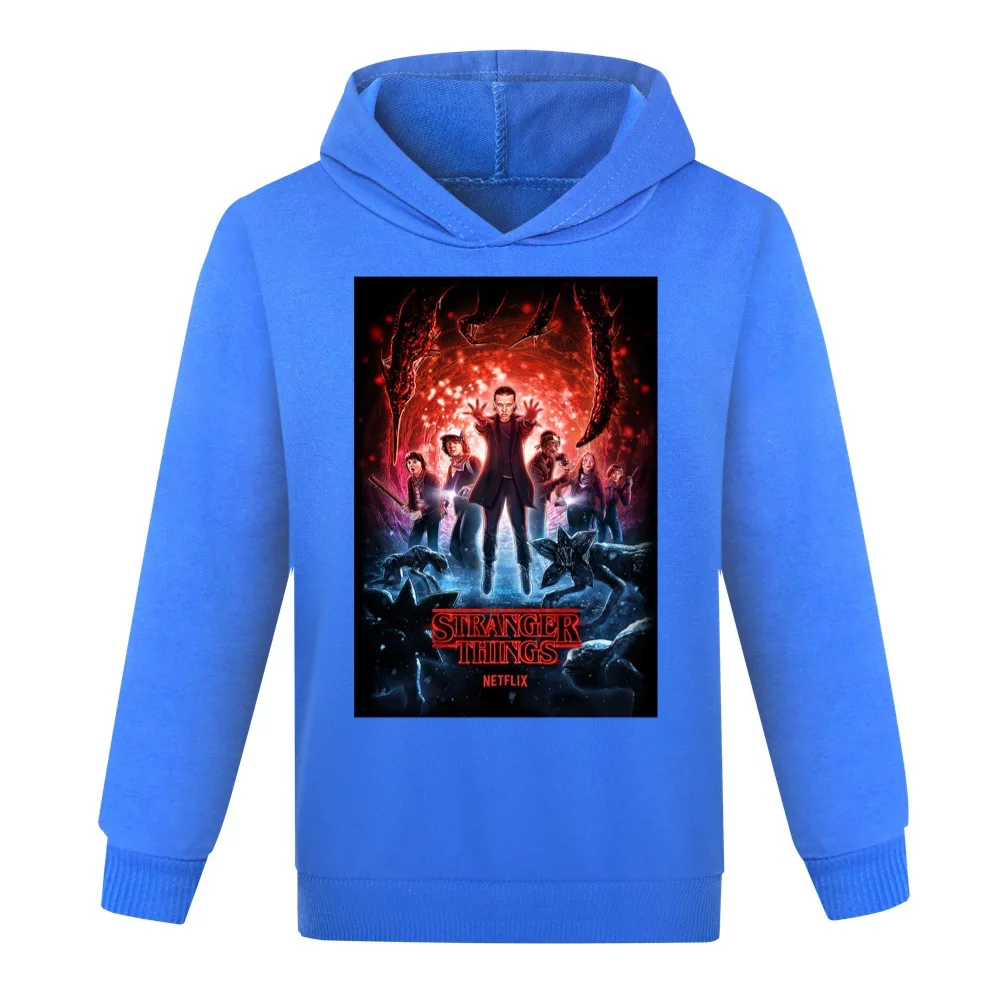 

New Stranger Things Hoodies Fashion Children Boys Girls Cartoon Anime Harajuku Hooded Pullover Hoodie Kids Tops Sweatshirts