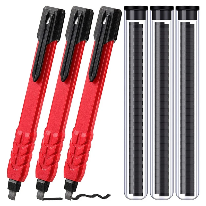 Mechanical Carpenter Pencils Construction Woodwork Pencils Carpenter Pencil Refills Carpenter Drawing Scriber Tool 3Pcs