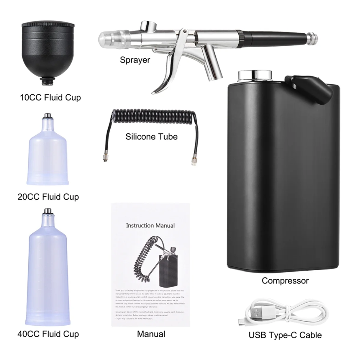 Комплект аэрографа высокого давления 40PSI Беспроводные ручные аэрографы с
