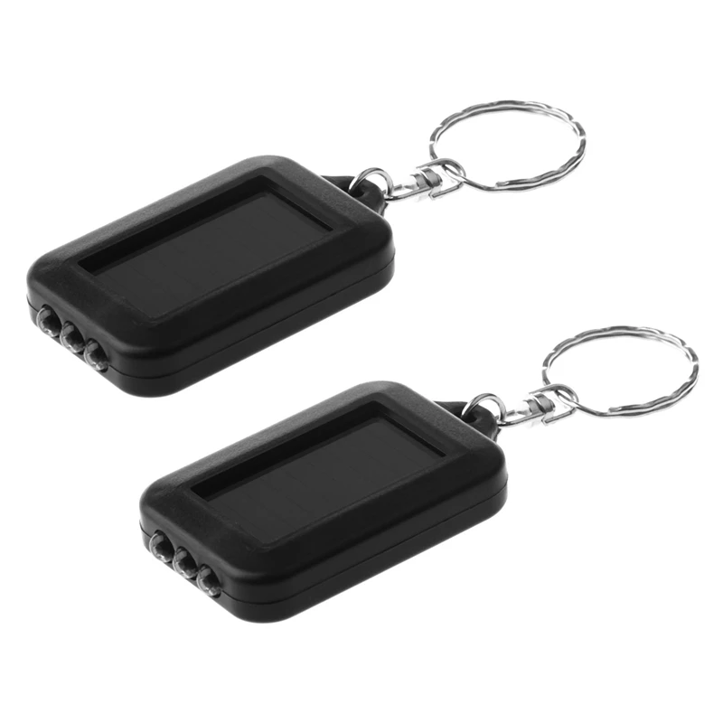 

2X Solar-Powered LED Flashlight / Keychain