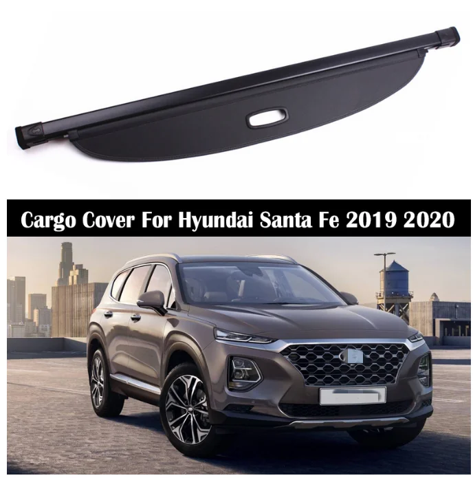 

Rear Cargo Cover For Hyundai Santa Fe IX45 2019 2020 privacy Trunk Screen Security Shield shade Auto Accessories