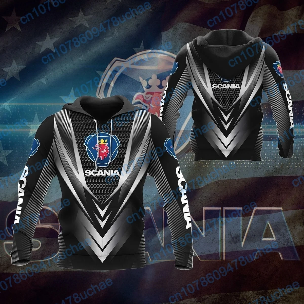 

Мужской свитшот с капюшоном, Повседневный свитер на молнии с 3d-цифровым принтом, модель 6XL на весну и осень, 2023