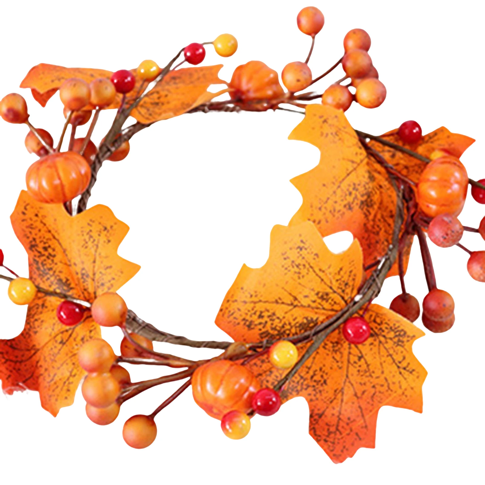 

6 шт. венок Хэллоуин, венок с тыквой, праздничный венок, фермерский венок с свечами, кольца для празднования Дня благодарения и урожая