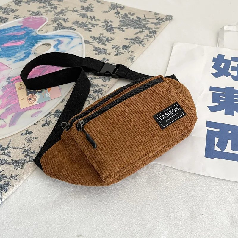 

Вельветовая Женская поясная сумка, маленькие холщовые женские сумки через плечо для женщин 2023, забавная модная женская нагрудная сумка для телефона