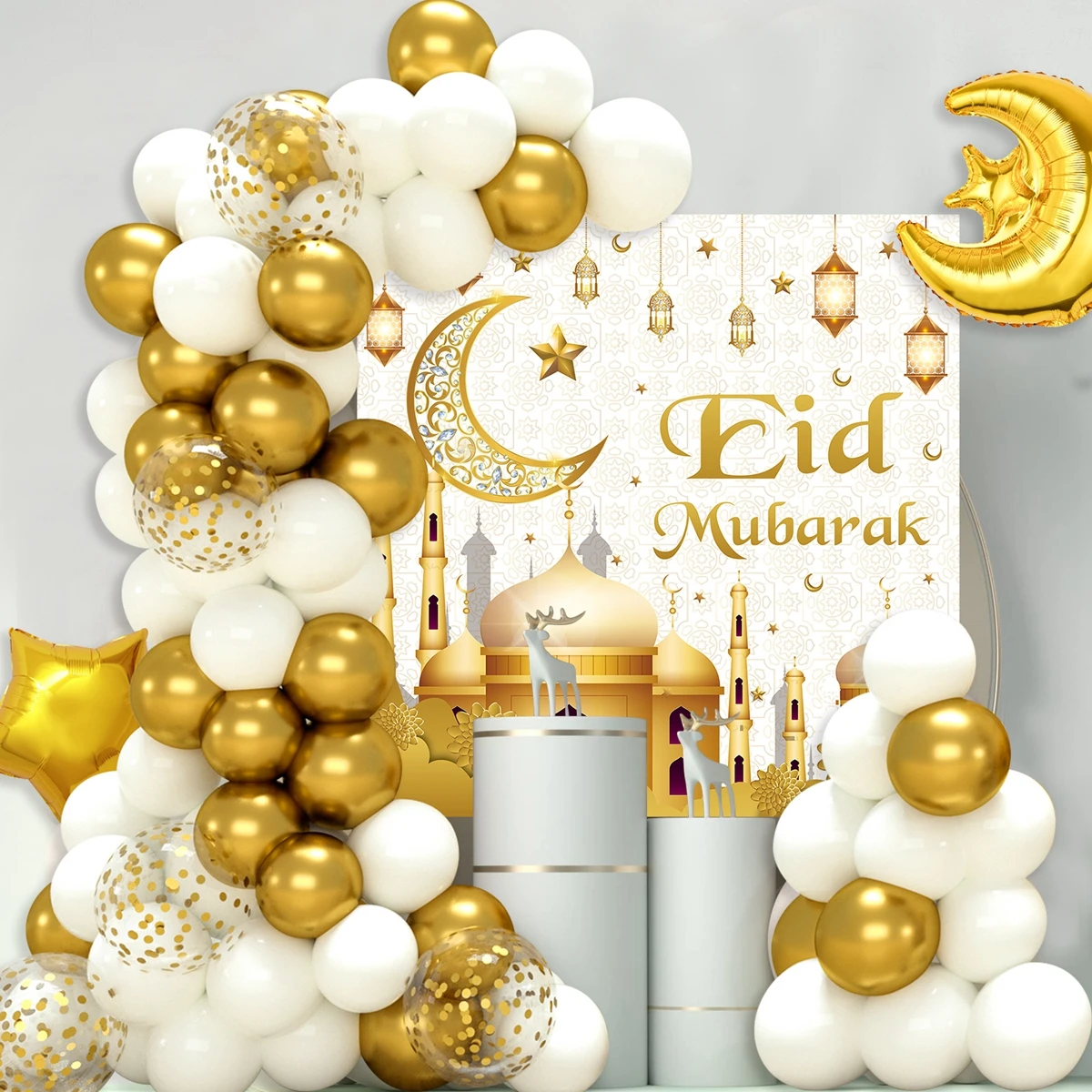 

Eid Mubarak фон с воздушными шарами украшения на Рамадан 2023 Рамадан Kareem вечерние Eid Mubarak Мусульманский Исламский Декор Happy Eid Al Adha