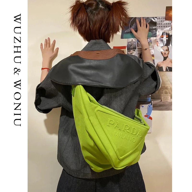 

Special-Interest Design Concave Shape Triangle Bag New Neutral Men and Women Same Style Super Large Capacity One Shoulder