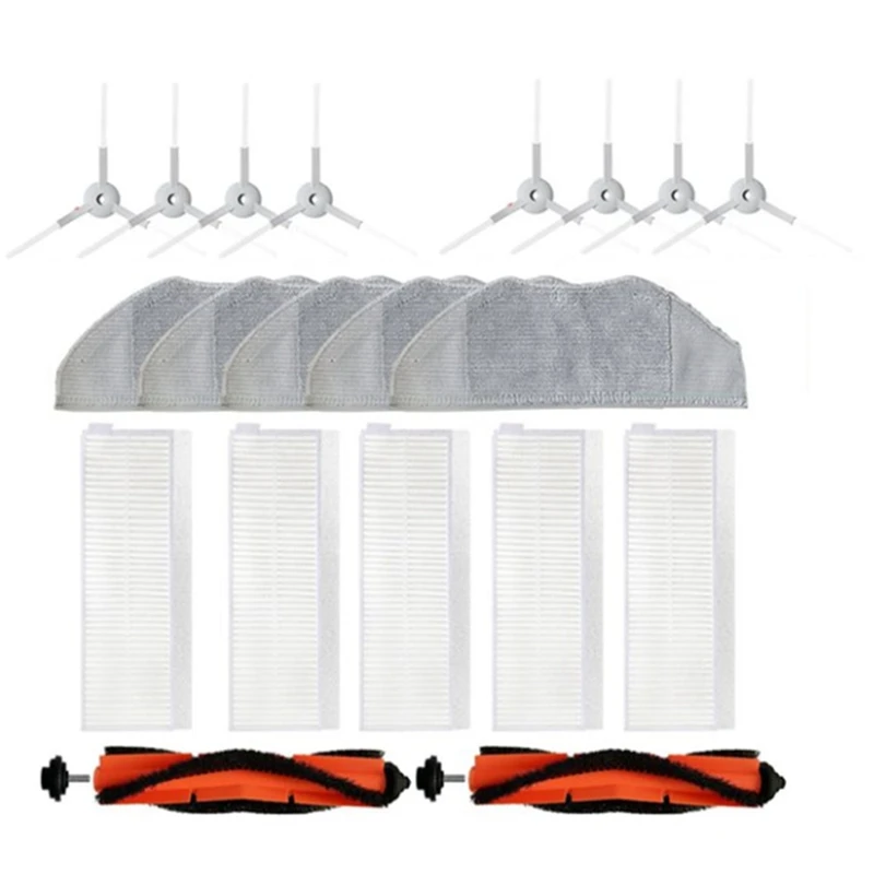 

1 комплект, основная вращающаяся щетка, боковая щетка, фильтр, Швабра, ткань, аксессуары для пылесоса Xiaomi Mi Robot Vacuum Mop Essential G1