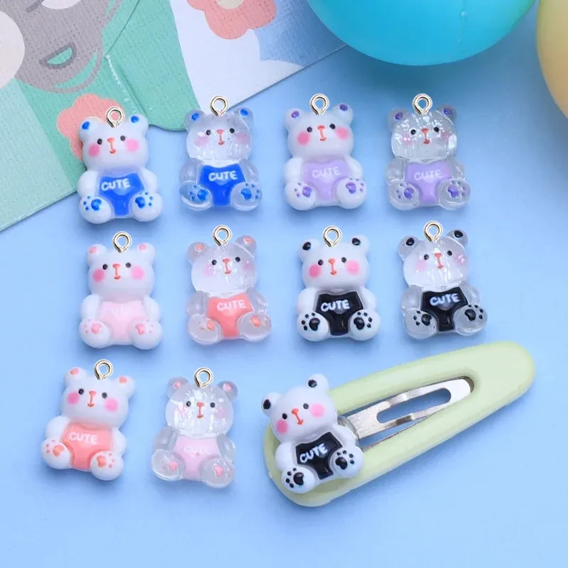 20 шт. милый маленький медведь из смолы подвеска сделай сам серьги ожерелье