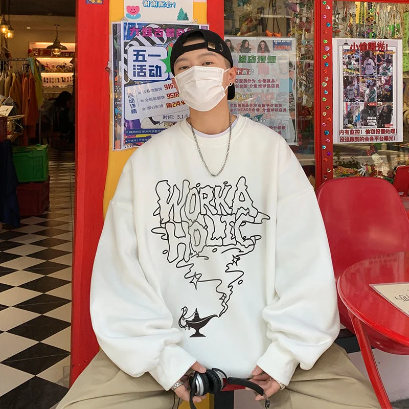 

Privathinker Round Neck Men's Sweatshirts Y2K Clothes Loose Fashion Brand Korean Style Male Hoodies Harajuku Unisex Pullovers