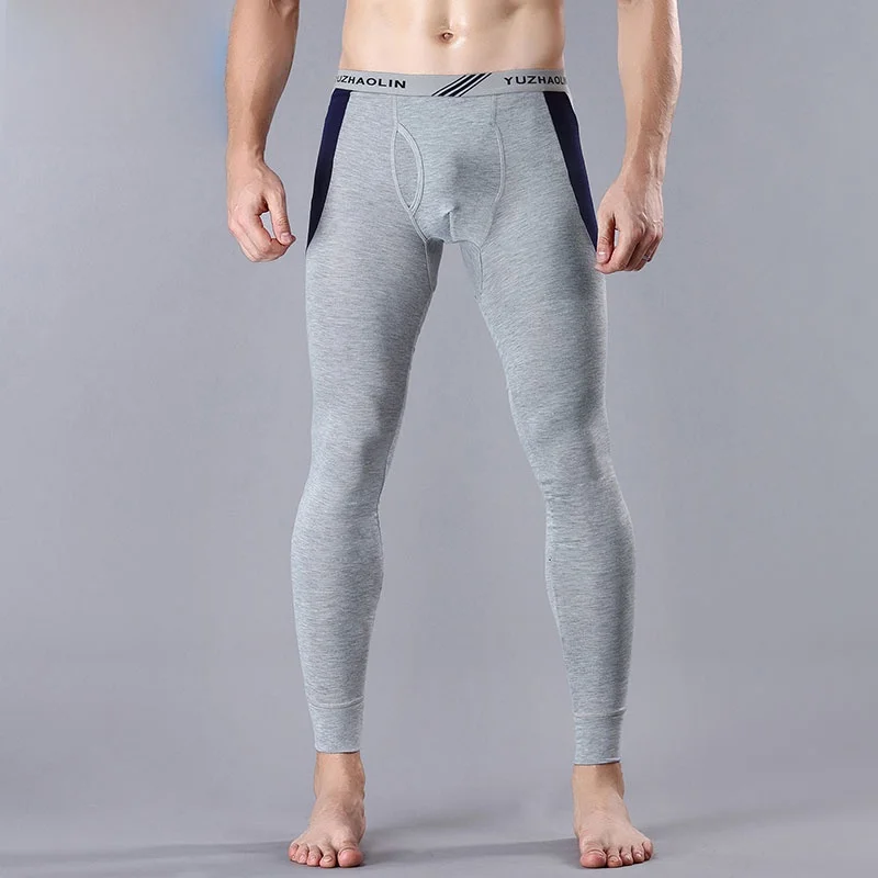 Yu Zhaolin мужские лонг-джоны тонкие молодежные узкие брюки из чистого хлопка