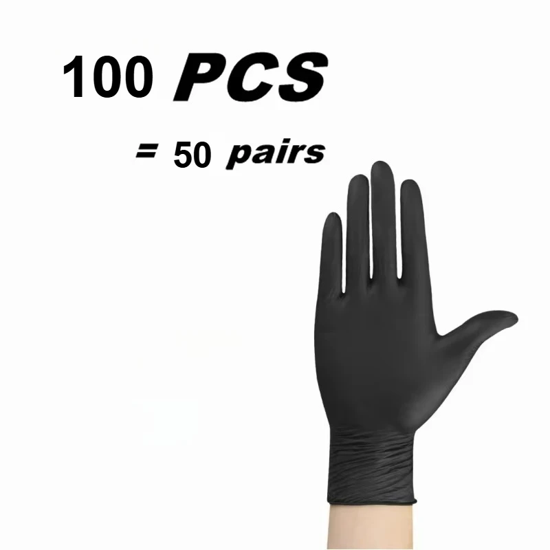 

Одноразовые черные нитриловые перчатки для дома