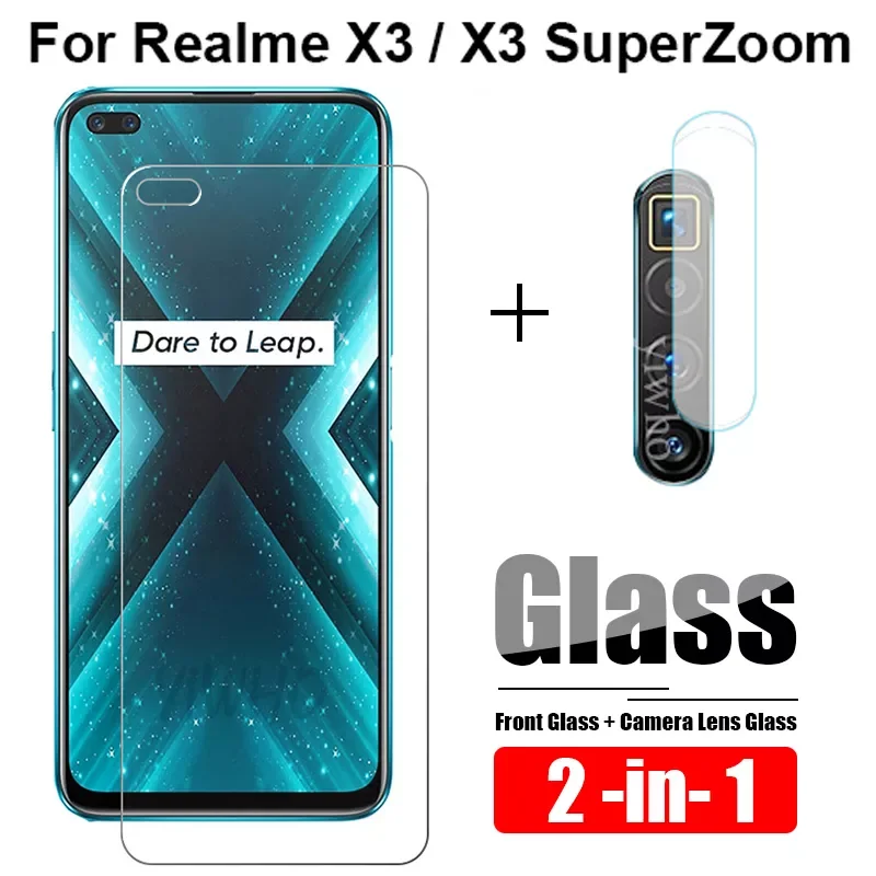 

2in1 For OPPO Realme X3 SuperZoom Protective Glass On Realme X3 6.6" Camera Len Film RealmeX3 Tempered Glass Screen Protect