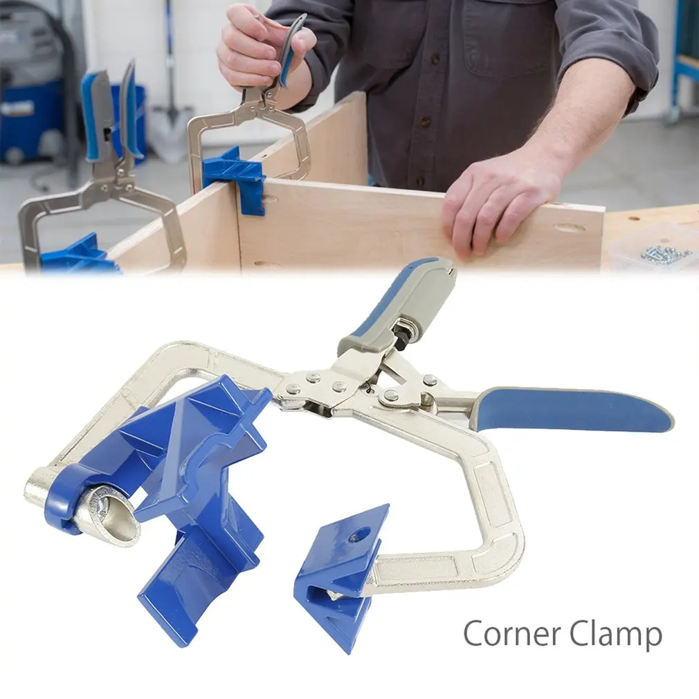 

Angle Clamp 90 Degree Right Angle Clamp Auto-Adjustable Woodworking Clamp Quick Clamp Pliers Picture Frame Hole Punch Tools