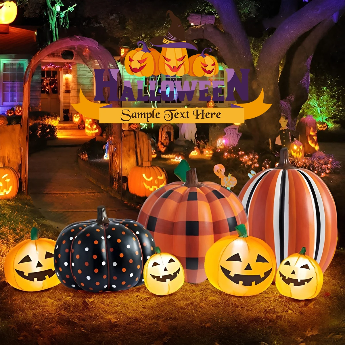 

Inflatable Pumpkin Ball with LED Light Waterproof Giant Light up Halloween Blow up Ball Reusable Inflatable Decorated Ball