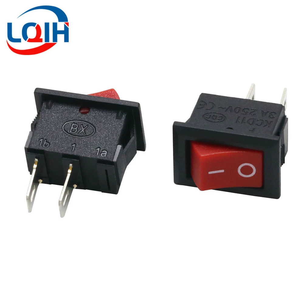 

10PCS 10*15mm Small 2-speed 2-foot Boat Switch Boat Shaped Rocker Power Switch Red 3A 250V 6A 125V