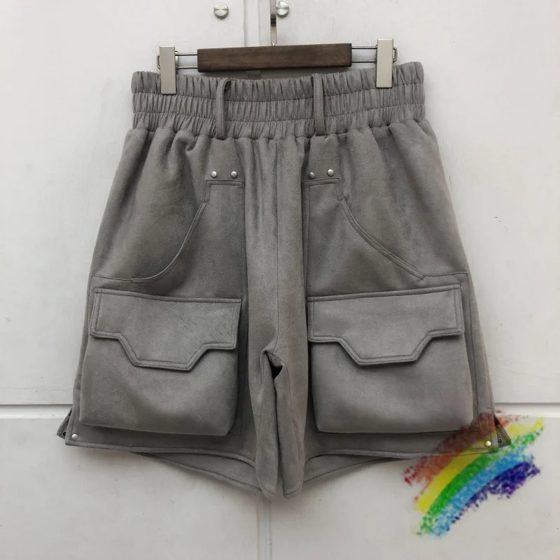 

Heavy Fabric Suede Breasted Mesh Shorts Men Women Best Quality Loose Shorts
