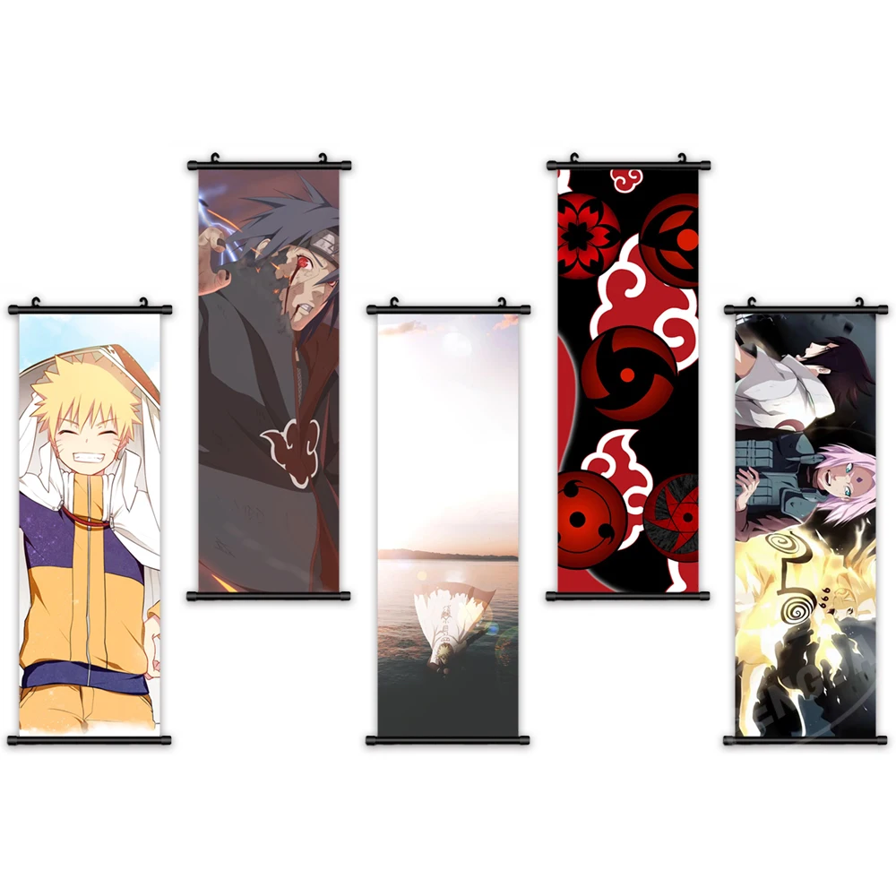 

Naruto Hang Painting Modern Wall Art Picture Plastic Scroll Print Anime Canvas Uchiha Itachi Poster Home Decor For Living Room