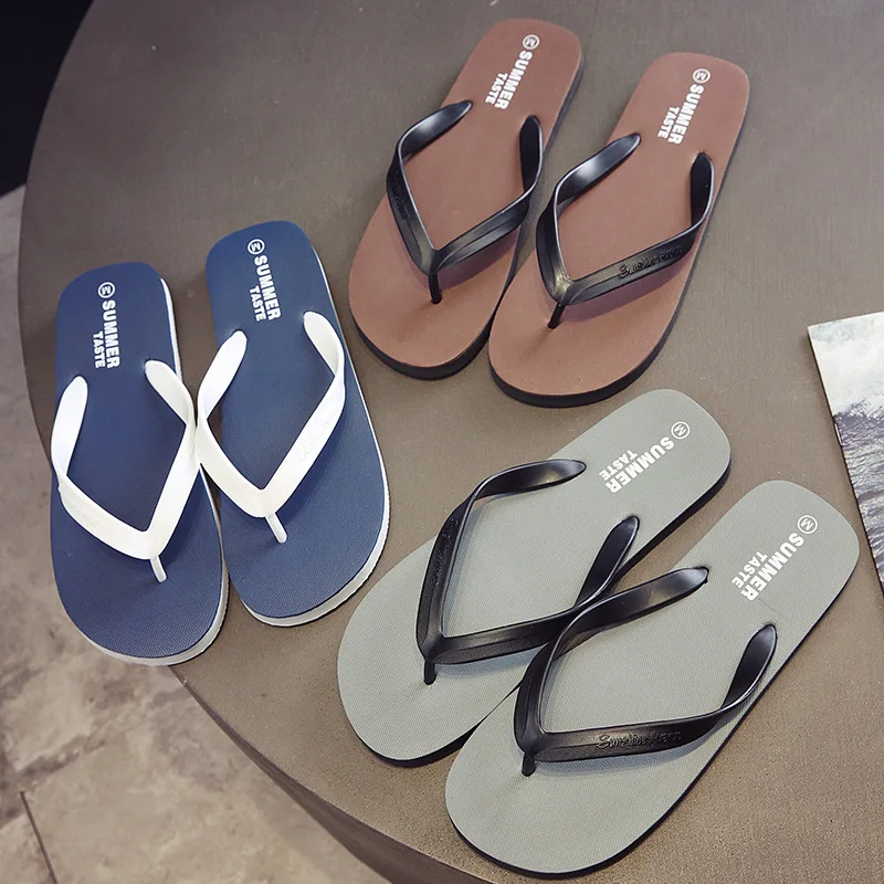 

Flip Flops Slippers Men Summer Fashion Casual Non-Slip Couple Flip Flops Breathable Beach Solid Color Comfortable Slippper 2023