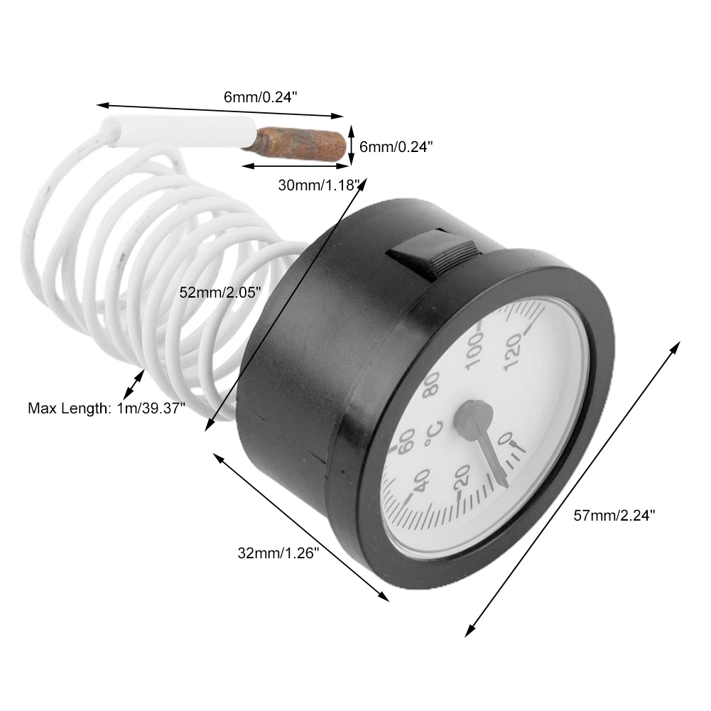 

High Quality Thermometer Dial Thermometer Capillary Gauge Instruments Tools Temperature Meter Temperature Sensor